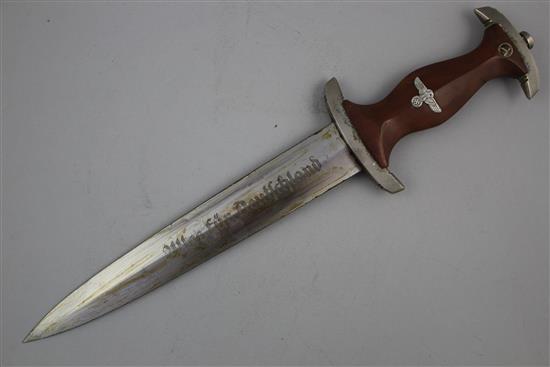 A German WWII Third Reich SA dagger, overall 14.75in.